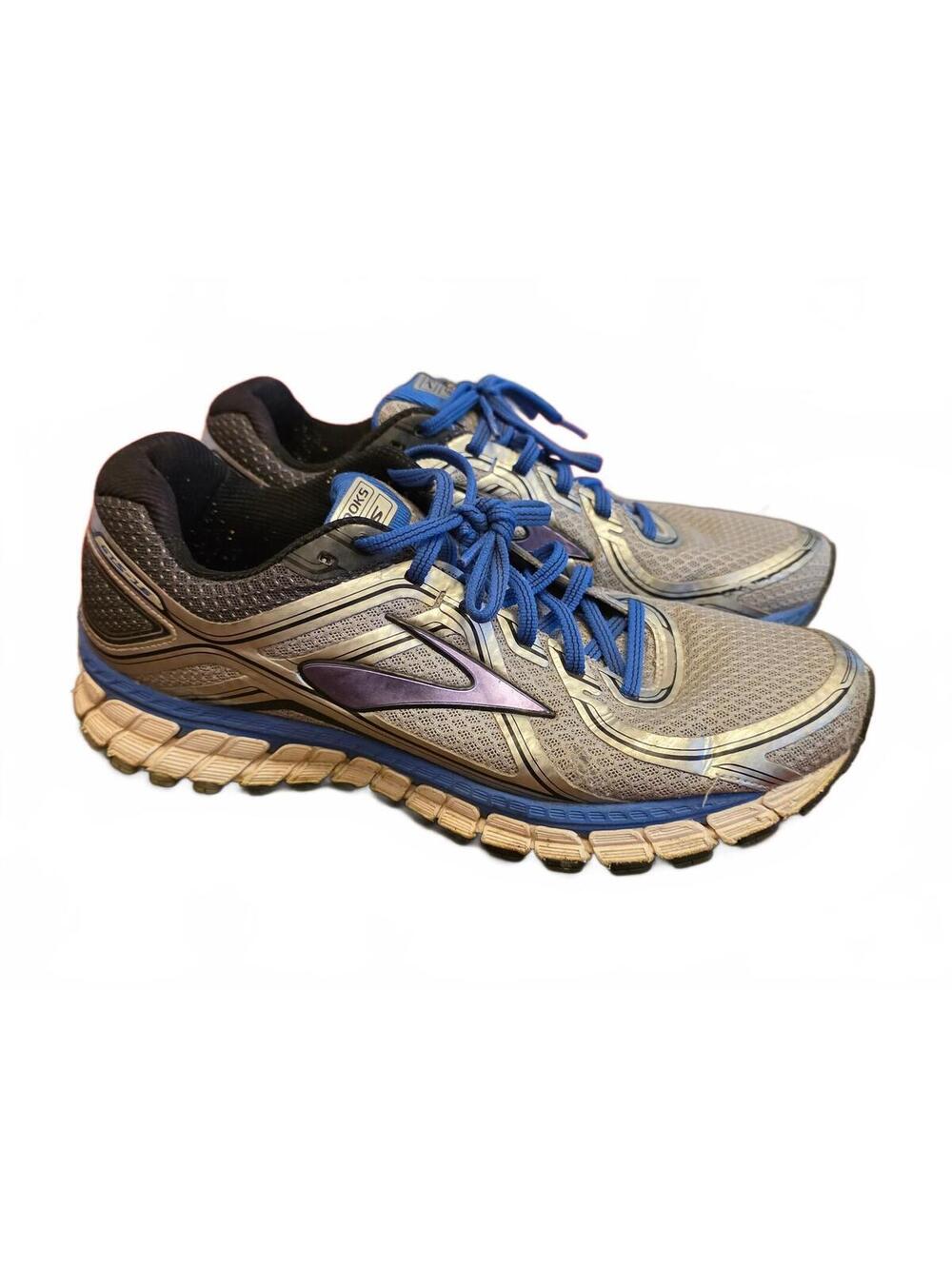 Brooks Adrenaline GTS 16 Running Shoes Silver Royal Blue Men's Size US 10 D